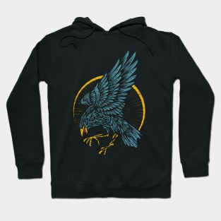 Raven hand drawn vintage Hoodie